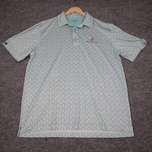 Pelican Hill Golf Polo Straight Down‎ Martini AOP Print Performance Mens Medium